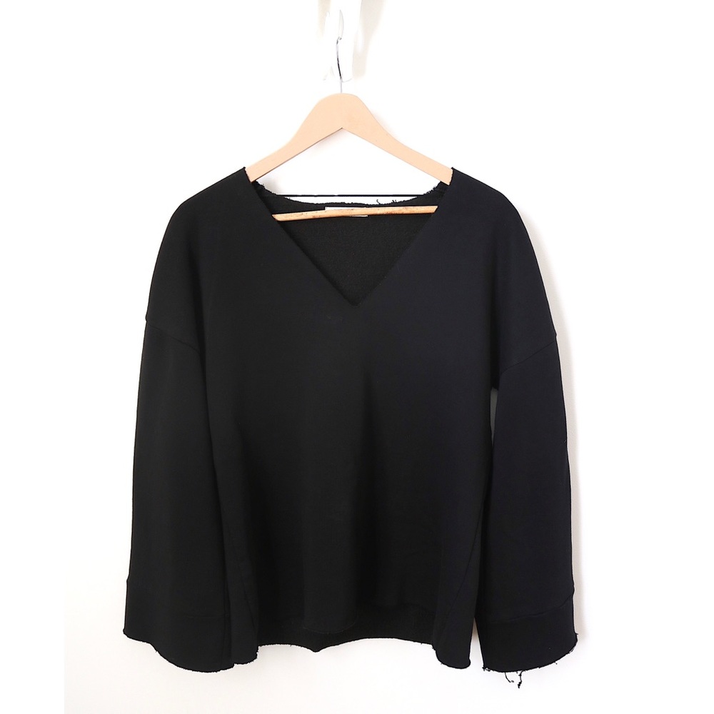 Zara Oversized Bell Sleeve V-Neck Sweater